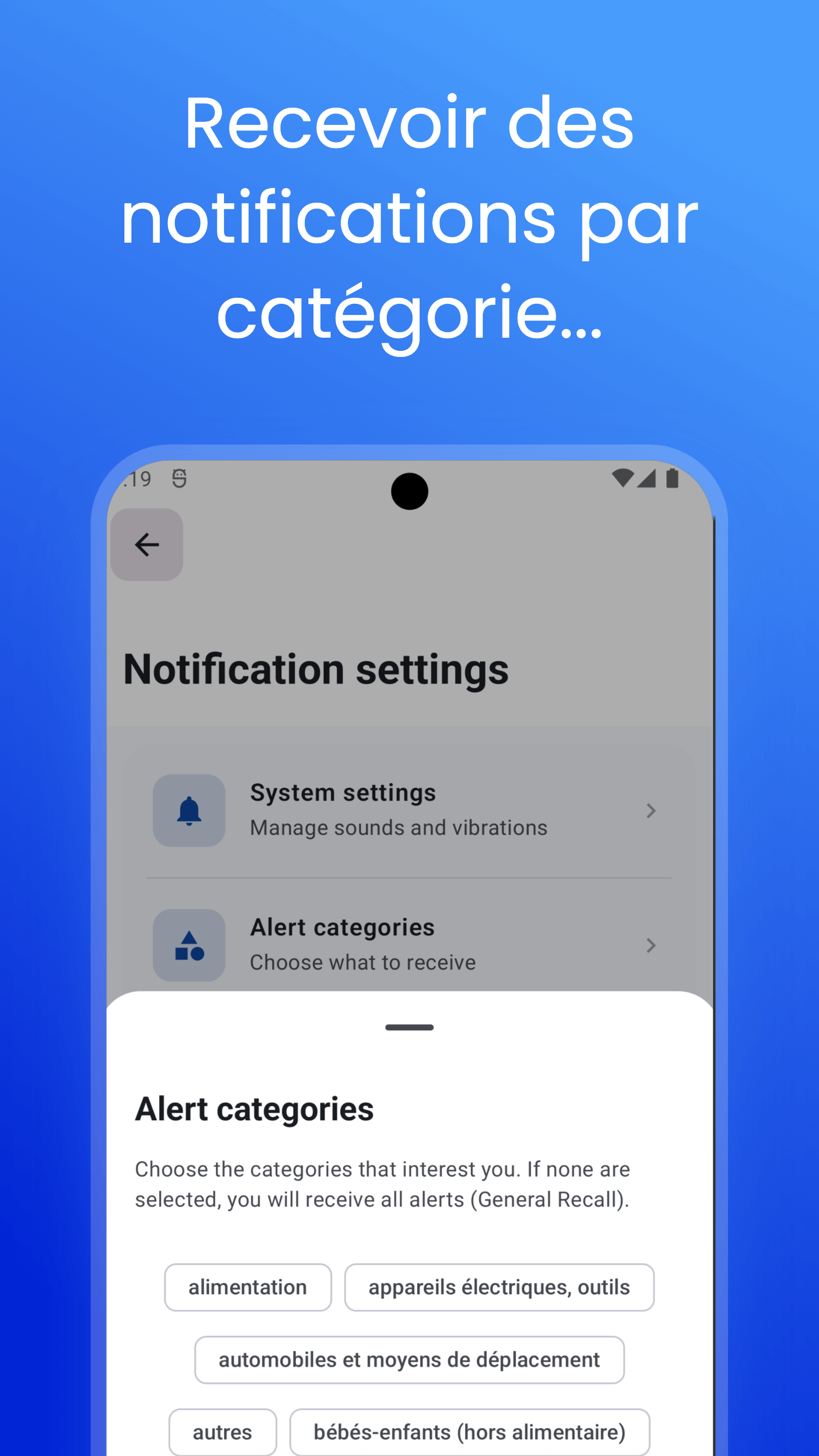 Filtrez les rappels par catégorie, marque ou risque